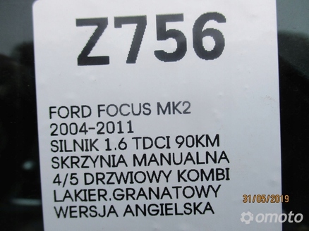 FORD FOCUS MK2 1.6 TDCI 90KM KOLEKTOR SSĄCY