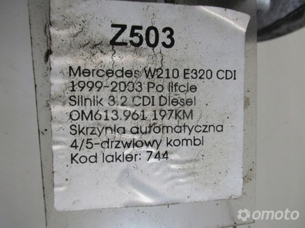 MERCEDES W210 E320 3.2 CDI TURBOSPRĘŻARKA TURBINA