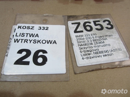 LISTWA WTRYSKOWA BMW 320 E90 04-05 2.0 B