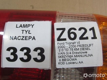 LAMPA TYŁ TYLNA LEWA FORD TRANSIT VI 2000-2006