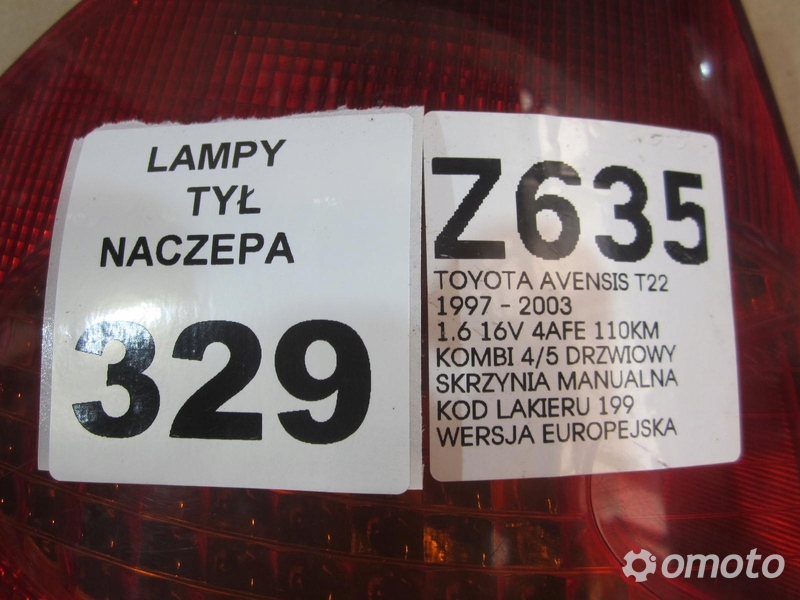 LAMPA TYŁ TYLNA LEWA TOYOTA AVENSIS T22 97-03