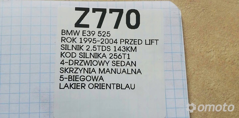SILNIK BMW E39 525 2.5 TDS 143 KM KOD 25 6T 1