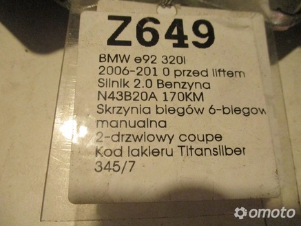 PAS BEZPIECZEŃSTWA BMW E92 320I 06-10 KPL
