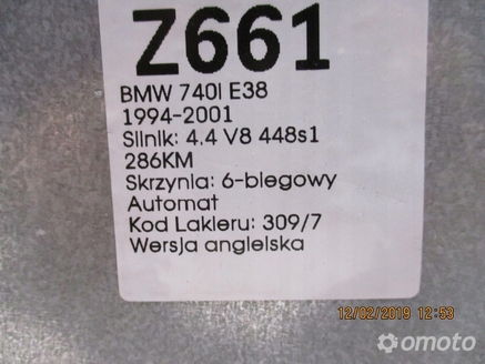 TUNEL RADIOWY BMW 740I E38 65.12-8363142