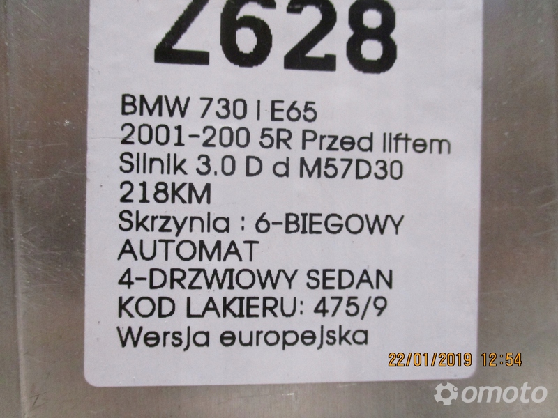 KOMPUTER SILNIKA BMW 730 I E65 0281011231