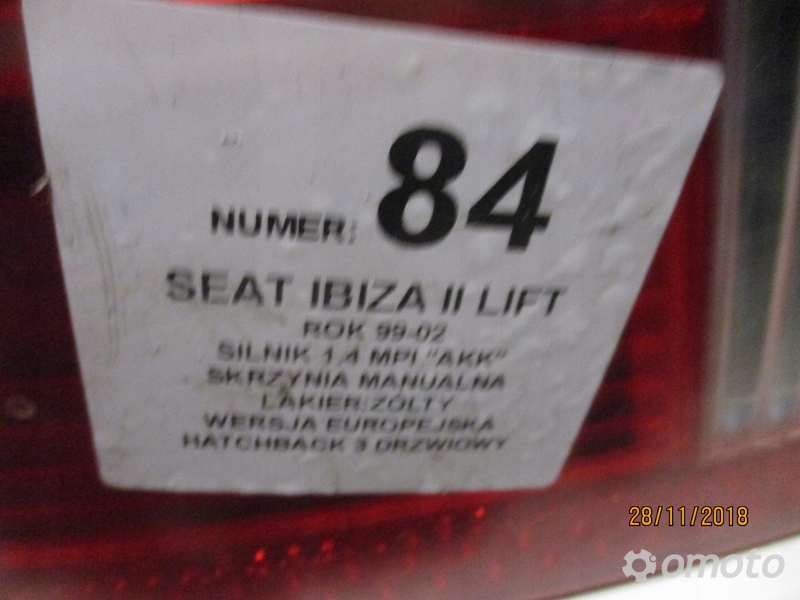 LAMPA TYLNA LEWA SEAT IBIZA II LIFT 99-02