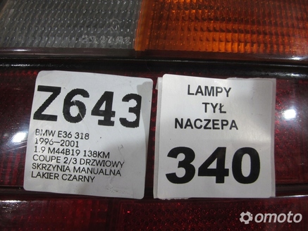 LAMPA TYŁ TYLNA PRAWA BMW E36 318 96-01