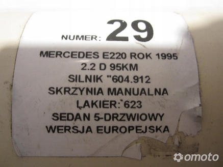 LUSTERKO KOMPLETNE PRAWE MERCEDES E220 1995