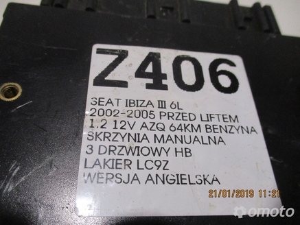 MODUŁ KOMFORTU STEROWNIK SEAT IBIZA III 6Q0959433E