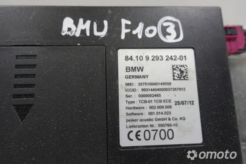 BMW F10 MODUŁ STEROWNIK komputer TELEMATIK 9293242