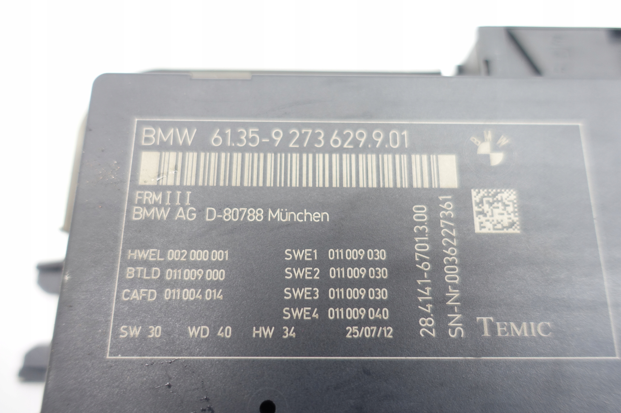 BMW F10 MODUŁ STEROWNIK ŚWIATEŁ sensor 9273629