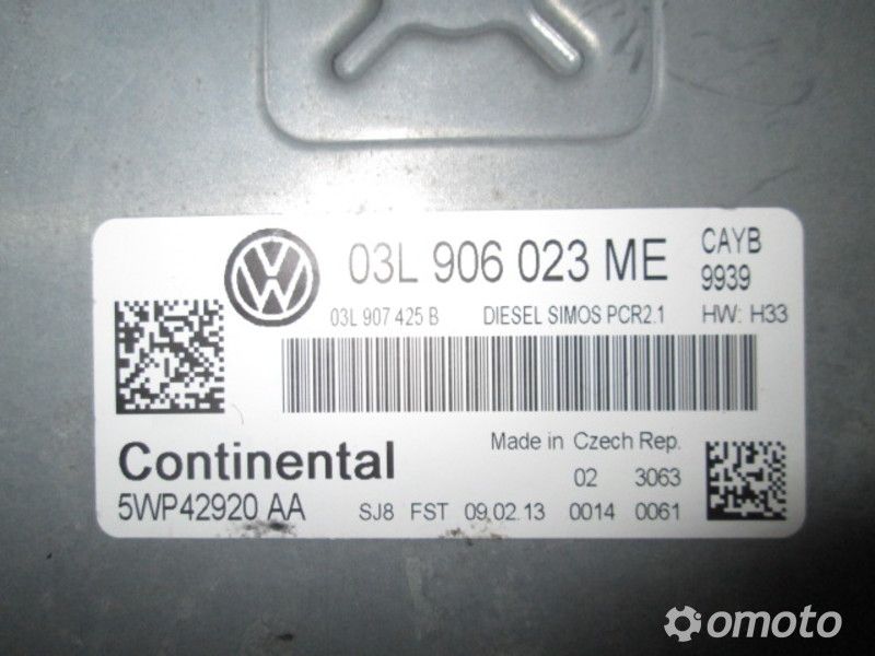 VW SCIROCCO KOMPUTER SILNIKA 03L906023ME 2.0TDI