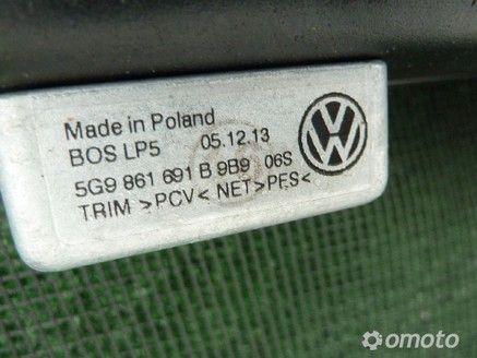 VW GOLF VII  ROLETA SIATKA BAGAZNIKA  5G9861691B