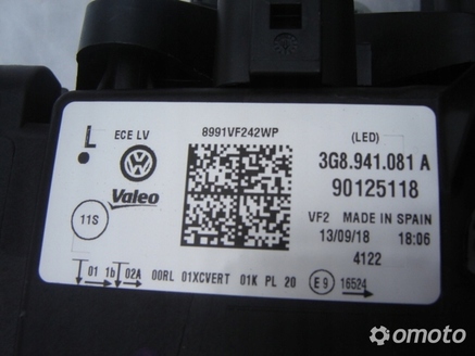 VW ARTEON LAMPA XENON LED NOWA ORYG. 3G8941081 A