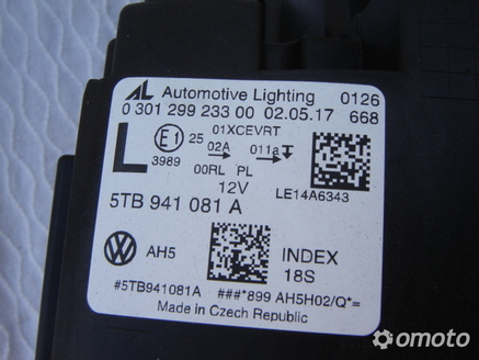 VW TOURAN XENON LED 5TB941081 A NOWA ORYGINAŁ