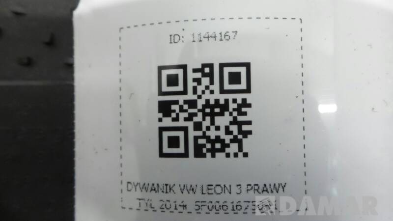 DYWANIK SEAT LEON 3 PRAWY TYL 2014r 5F0061675