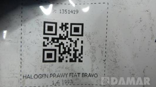 38660748 HALOGEN PRAWY FIAT BRAVO 1.6 1997r