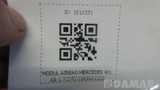 0285001222 MODUL AIRBAG MERCEDES W168 1.7CDTI