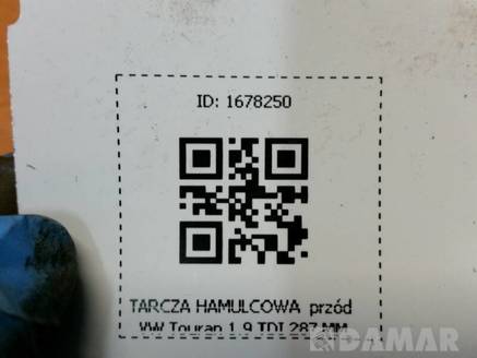 TARCZA HAMULCOWA  PRZOD VW TOUARAN 1.9 TDI 287 MM