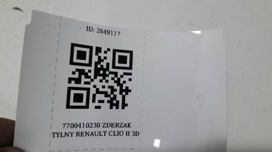 7700410230 ZDERZAK TYLNY RENAULT CLIO II 3D