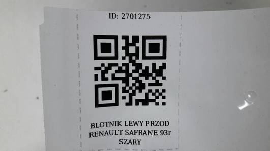 BLOTNIK LEWY PRZOD RENAULT SAFRANE 93r SZARY