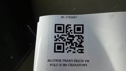 BLOTNIK PRAWY PRZOD VW POLO II 90r GRANATOWY