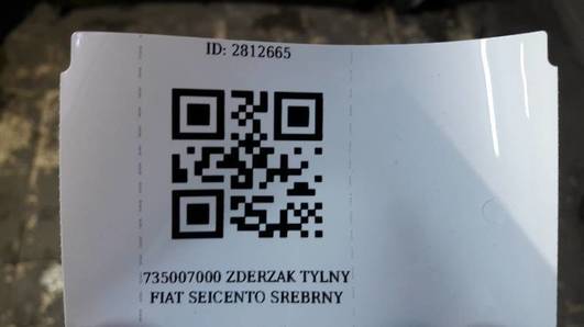 735007000 ZDERZAK TYLNY FIAT SEICENTO SREBRNY