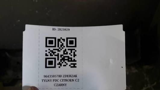 9643595780 ZDERZAK TYLNY PDC CITROEN C2  CZARNY