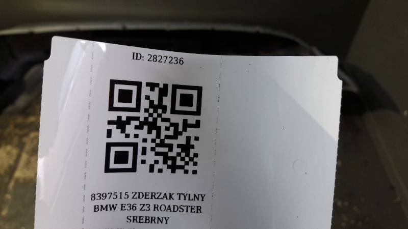 8397515 ZDERZAK TYLNY BMW E36 Z3 ROADSTER SREBRNY