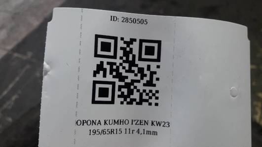 OPONA ZIMOWA KUMHO I'ZEN KW23 195/65R15 11r 4,1mm