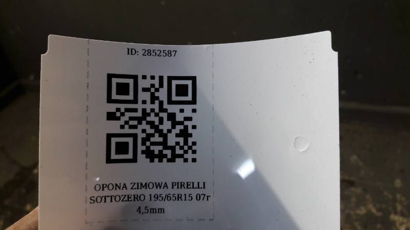 OPONA ZIMOWA PIRELLI SOTTOZERO 195/65R15 07r 4,5mm