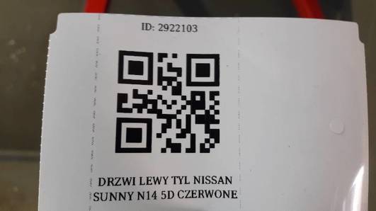 DRZWI LEWY TYL NISSAN SUNNY N14 5D CZERWONE