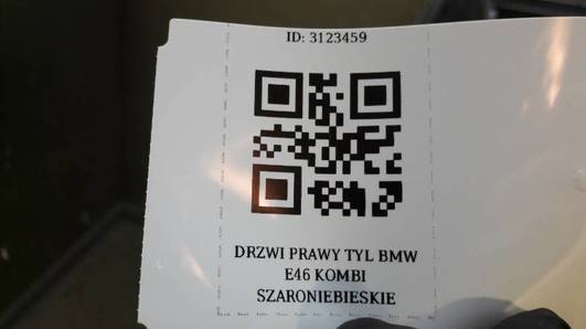 DRZWI PRAWY TYL BMW E46 KOMBI SZARONIEBIESKIE