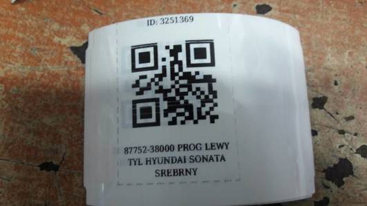87752-38000 PROG LEWY TYL HYUNDAI SONATA SREBRNY
