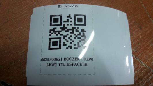 6025303621 BOCZEK DRZWI LEWY TYL ESPACE III