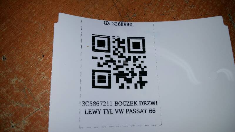 3C5867211 BOCZEK DRZWI LEWY TYL VW PASSAT B6