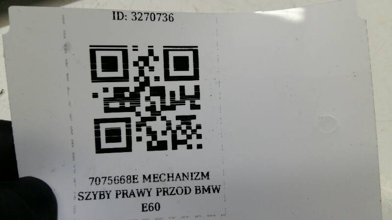 7075668E MECHANIZM SZYBY PRAWY PRZOD BMW E60