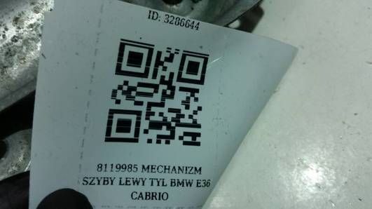 8119985 MECHANIZM SZYBY LEWY TYL BMW E36 CABRIO
