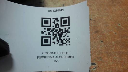 REZONATOR DOLOT POWIETRZA ALFA ROMEO 156