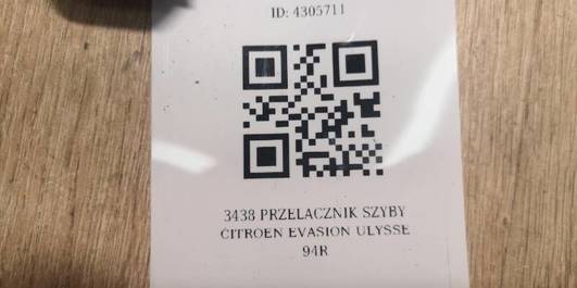 3438 PRZELACZNIK SZYBY CITROEN EVASION ULYSSE 94R