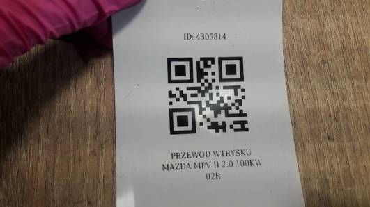 PRZEWOD WTRYSKU  MAZDA MPV II 2.0 100KW 02R