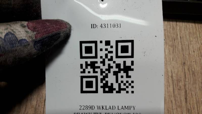 2289D WKLAD  LAMPY PRAWY TYL PEUGEOT 406 98R