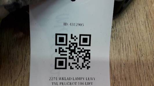 2274 WKLAD LAMPY LEWY TYL PEUGEOT 106 LIFT